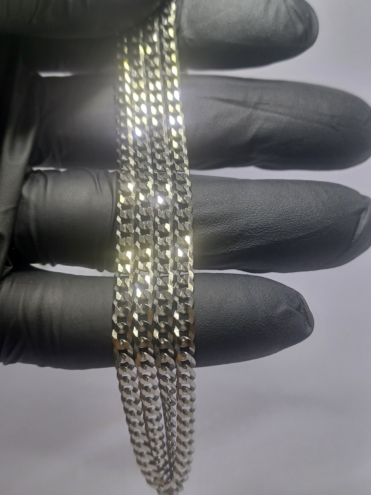 Gunmetal 3.5mm Wide 24″ Flat Miami Cuban Link 925 Sterling Silver