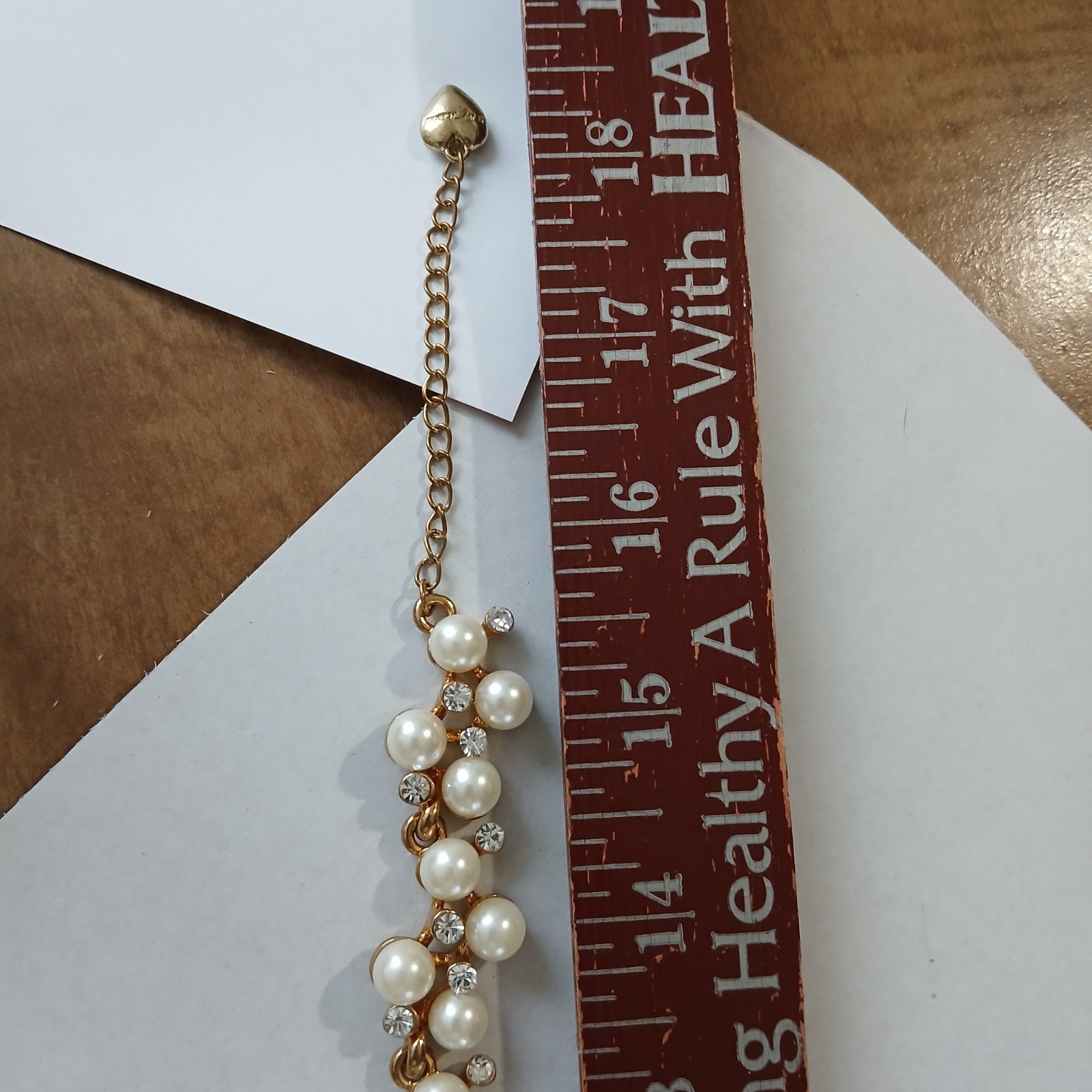 Betsey Johnson Faux Pearl and Rhinestone Cluster Collar Necklace Coquette…