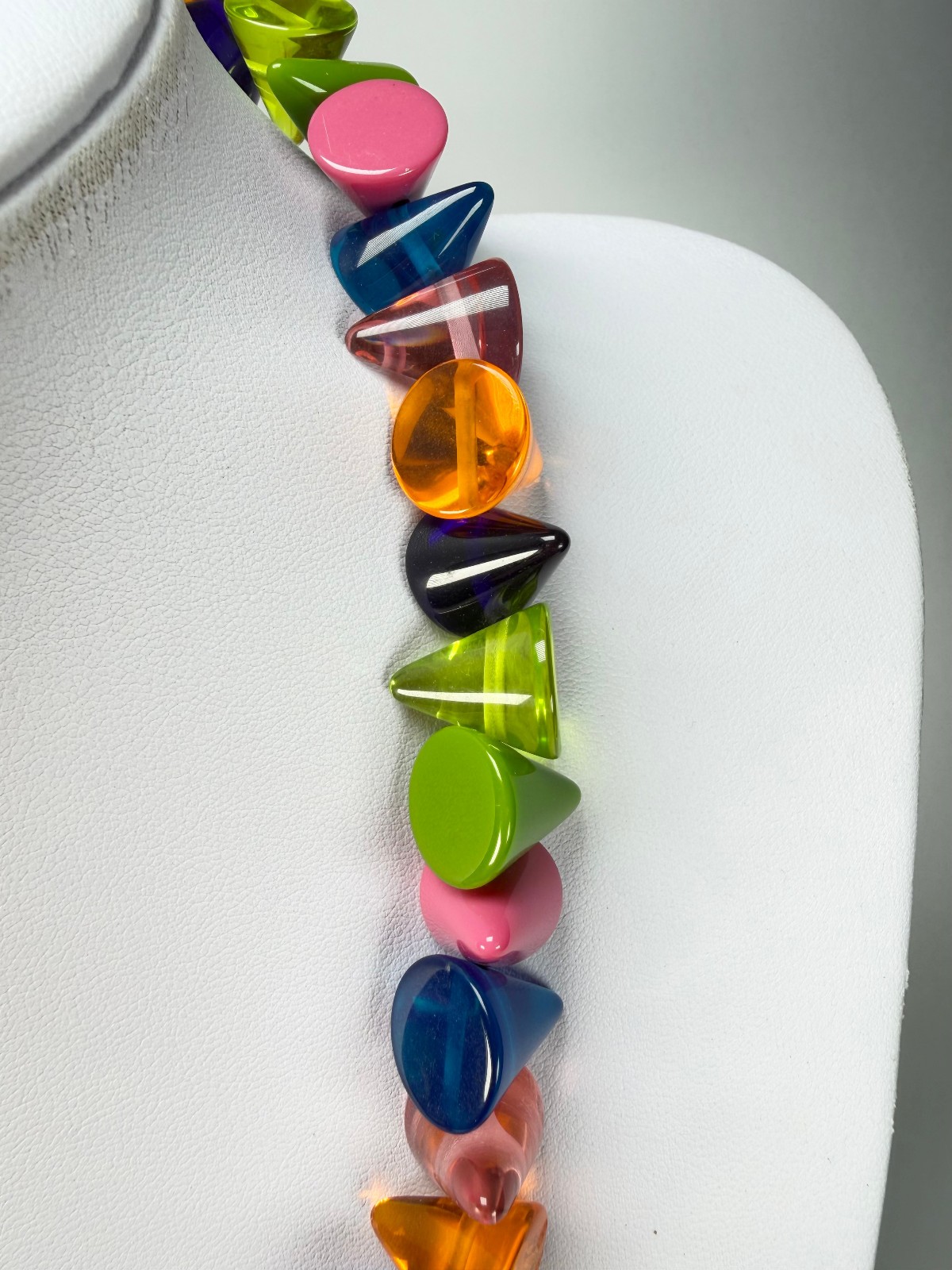 Jackie Brazil “Corina” Transparent Paris Mix Small Cones 55cm Necklace ( N0058 )