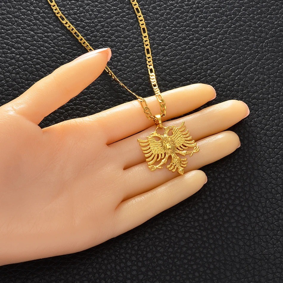 Albania Eagle Pendant Necklace Albanian Jewelry Ethnic Kosovo Silver/gold Color