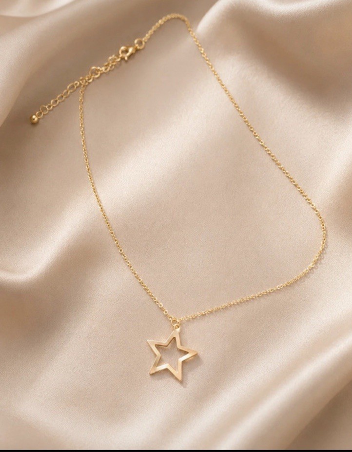 Dainty Open Star Gold-Tone Necklace