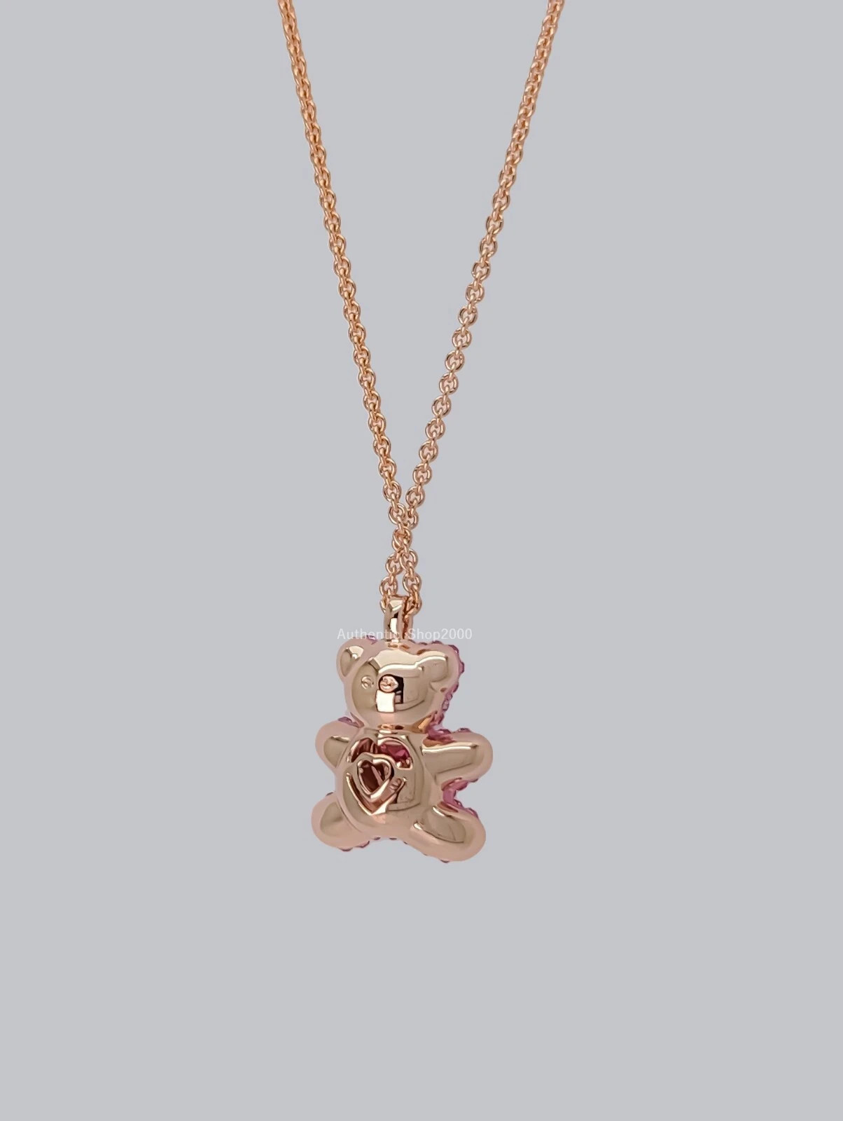 NEW SWAROVSKI RG Pink Heart Teddy Bear Pendant Necklace 5642976