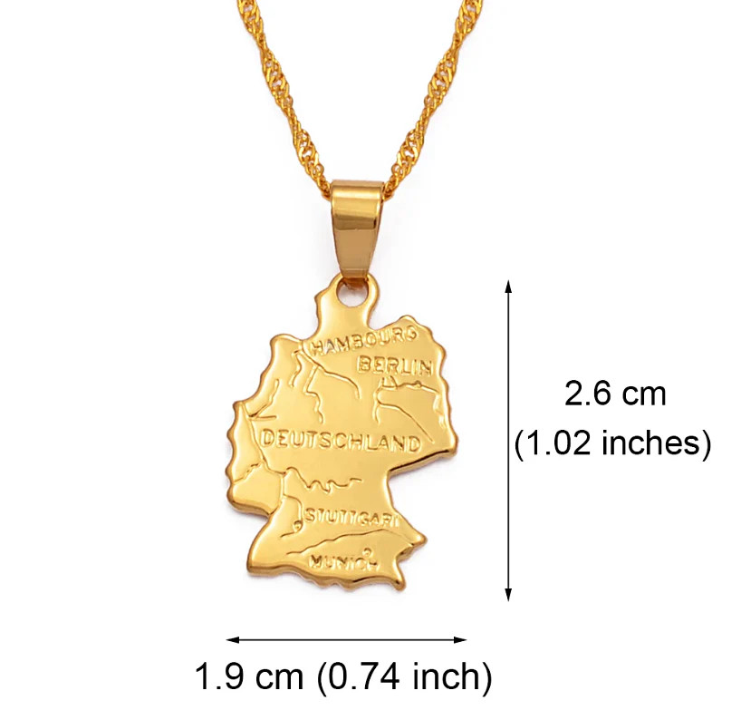 Germany Map Pendant Necklace