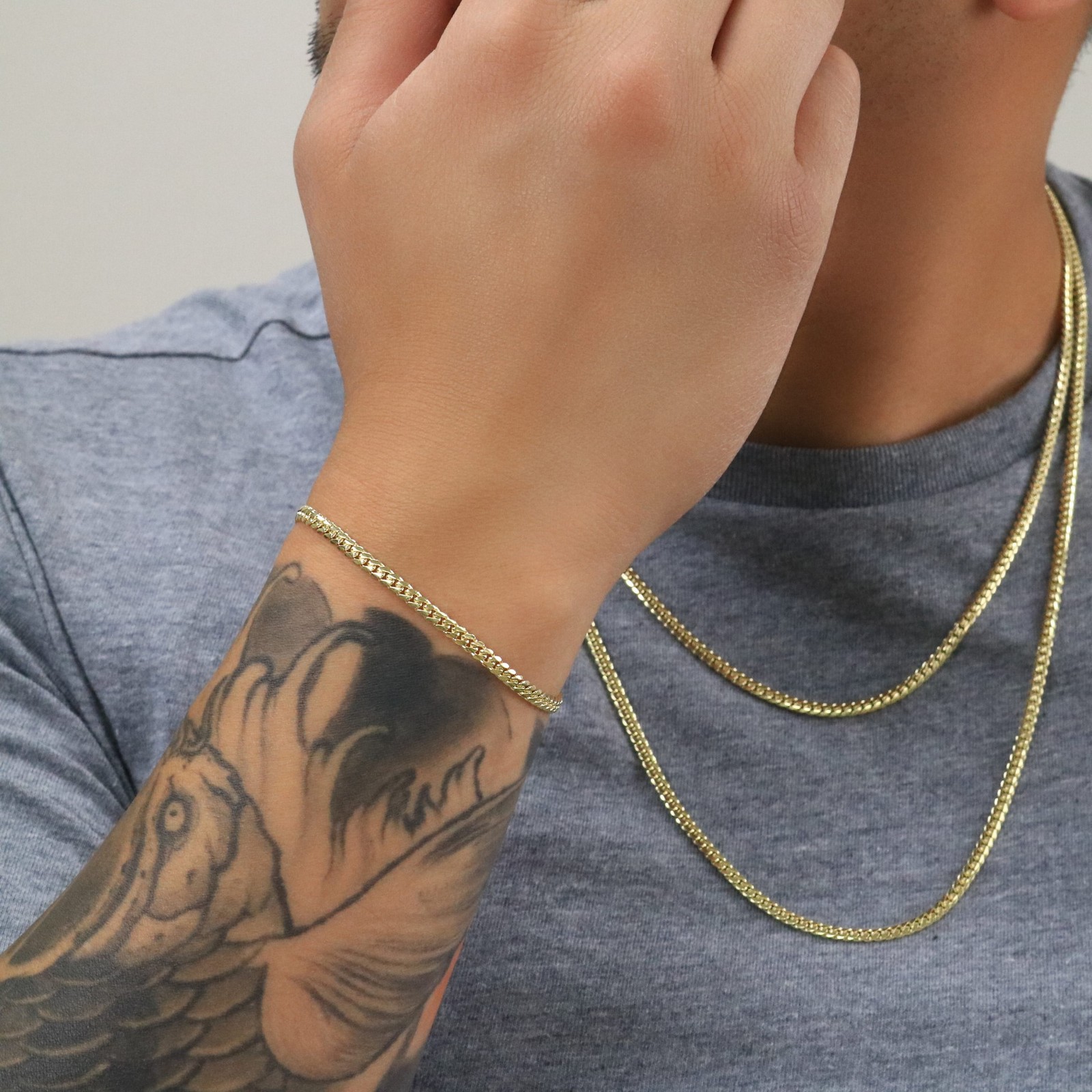 14K Yellow Gold Solid 3.5mm Miami Cuban Link Chain Bracelet Mens Womens 7″ 8″ 9″