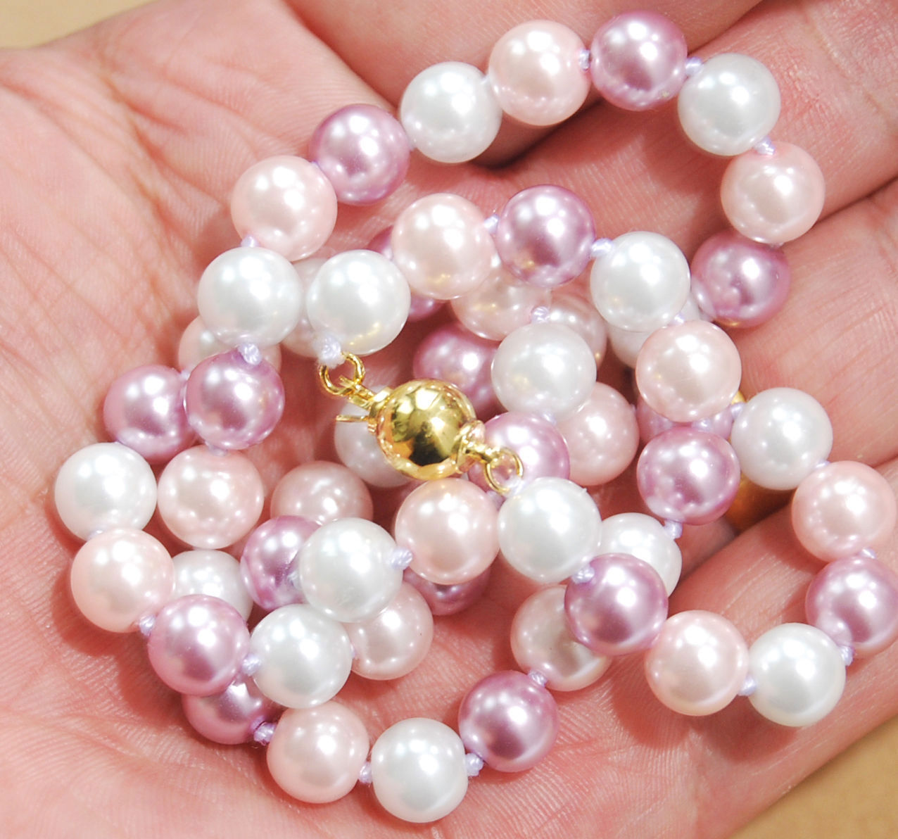 16″ 18″ 25″36″ Women’s 8mm South Sea Shell Pearl Smooth Round Beads Necklace AAA