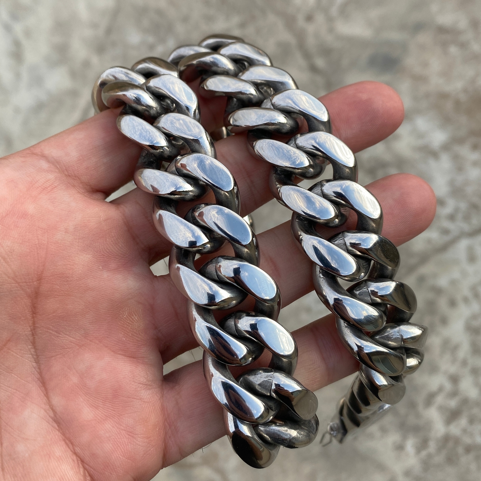 Mens Cuban Chain Choker 316L Stainless Steel Heavy Hip Hop Necklace 18″ in 22MM