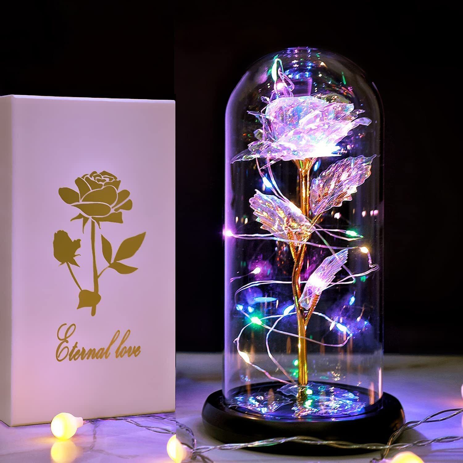 Valentine’s Day Eternal Rose Flower LED Enchanted Galaxy Rose Girlfriend Gifts