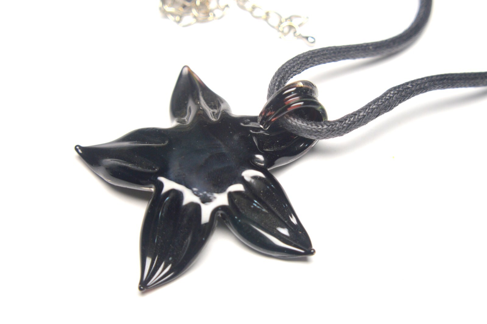 RRP 49,- NEW ITALY VENICE MURANO STAR FLOWER GLASS PENDANT IN BOX