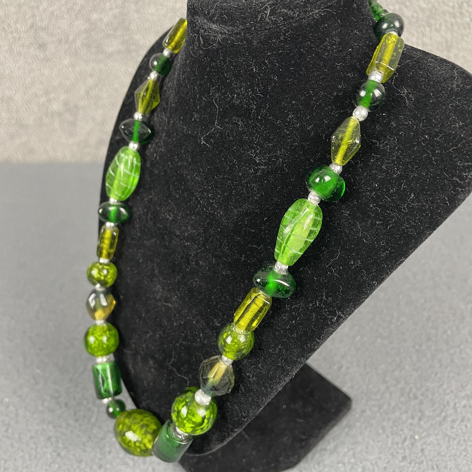 Necklace Green Glass Beaded Mixed Chunky In Womens Boho Statement Jewelry