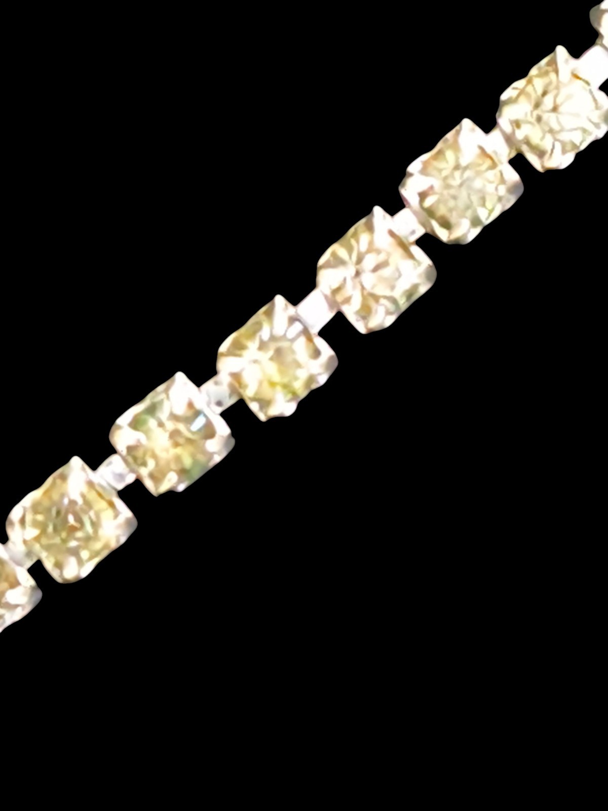 PARCO Vtg Clear Baguette & Round Rhinestone Silver tone necklace 15 In Elegant