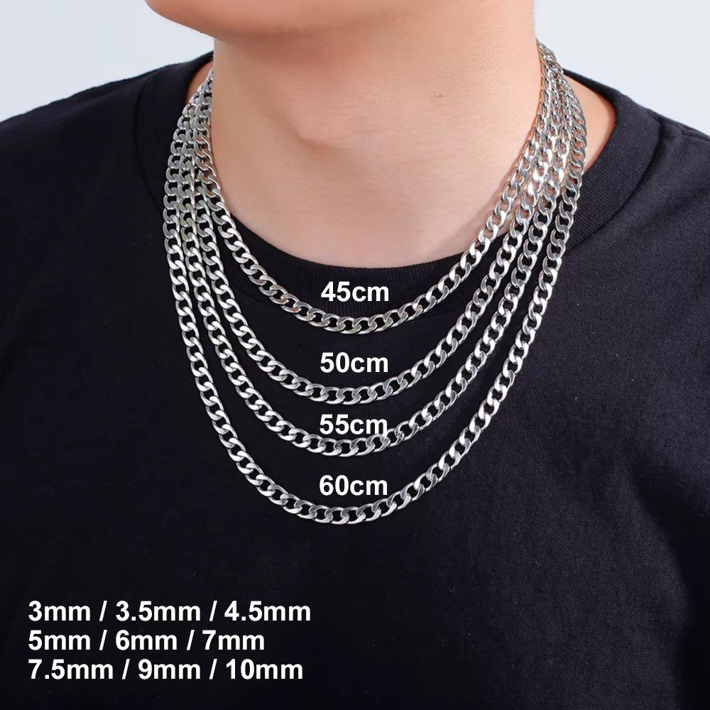 Round Snake Chain Necklace Women Men Stainless Steel 0.9mm 1.2mm 2mm Choker Gift