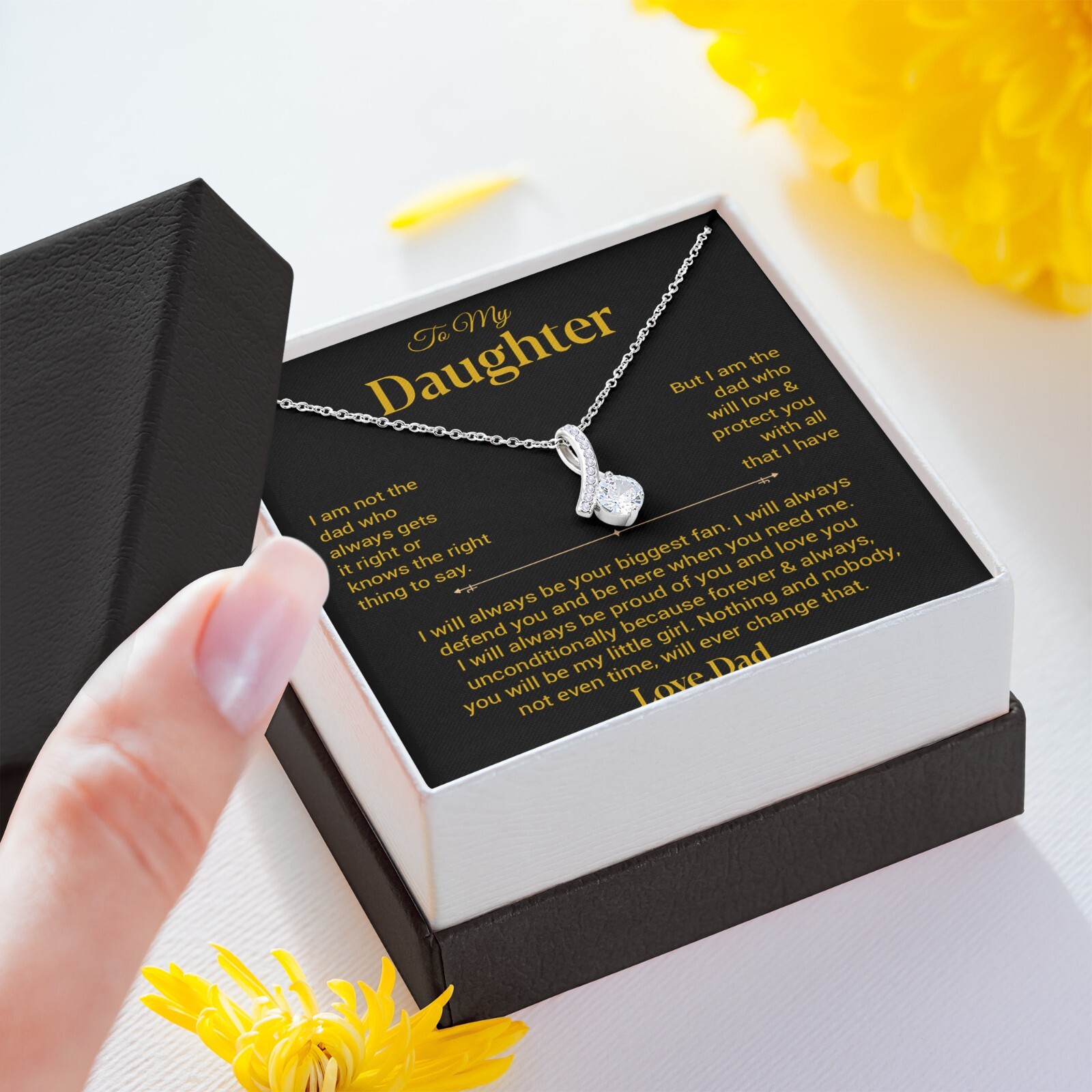 To My Daughter Necklace, Gift for Daughter from Dad, Father Daughter Necklace