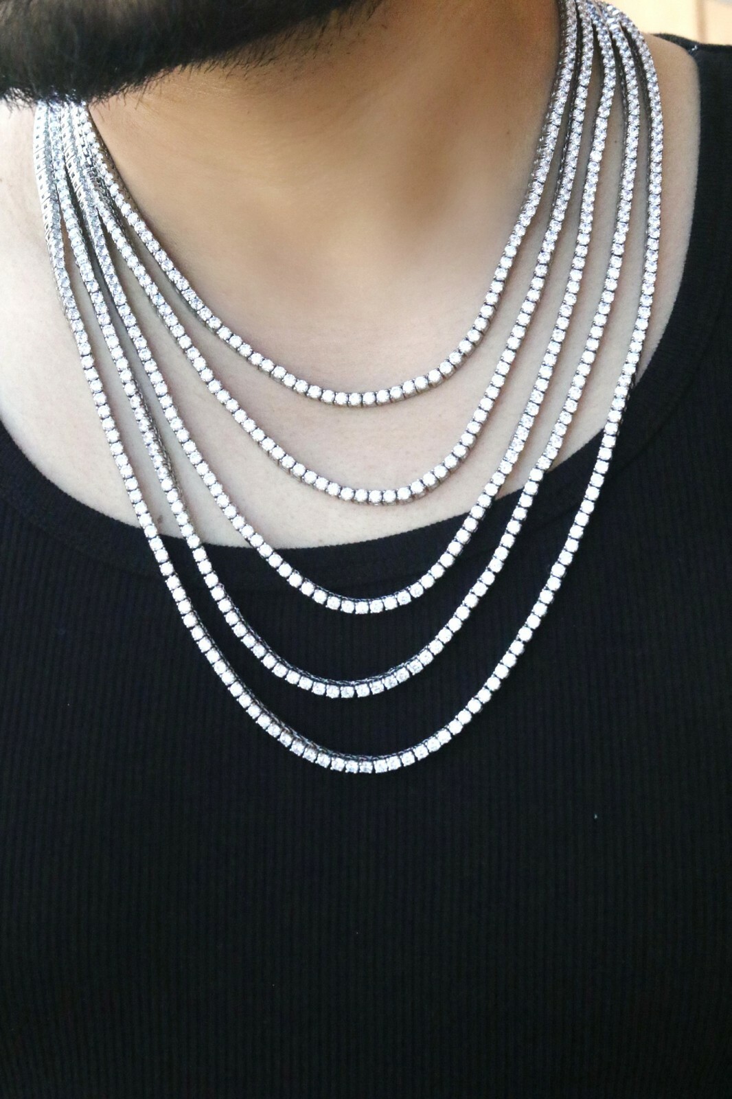 6MM Stainless Steel Cubic-zirconia Tennis Necklace