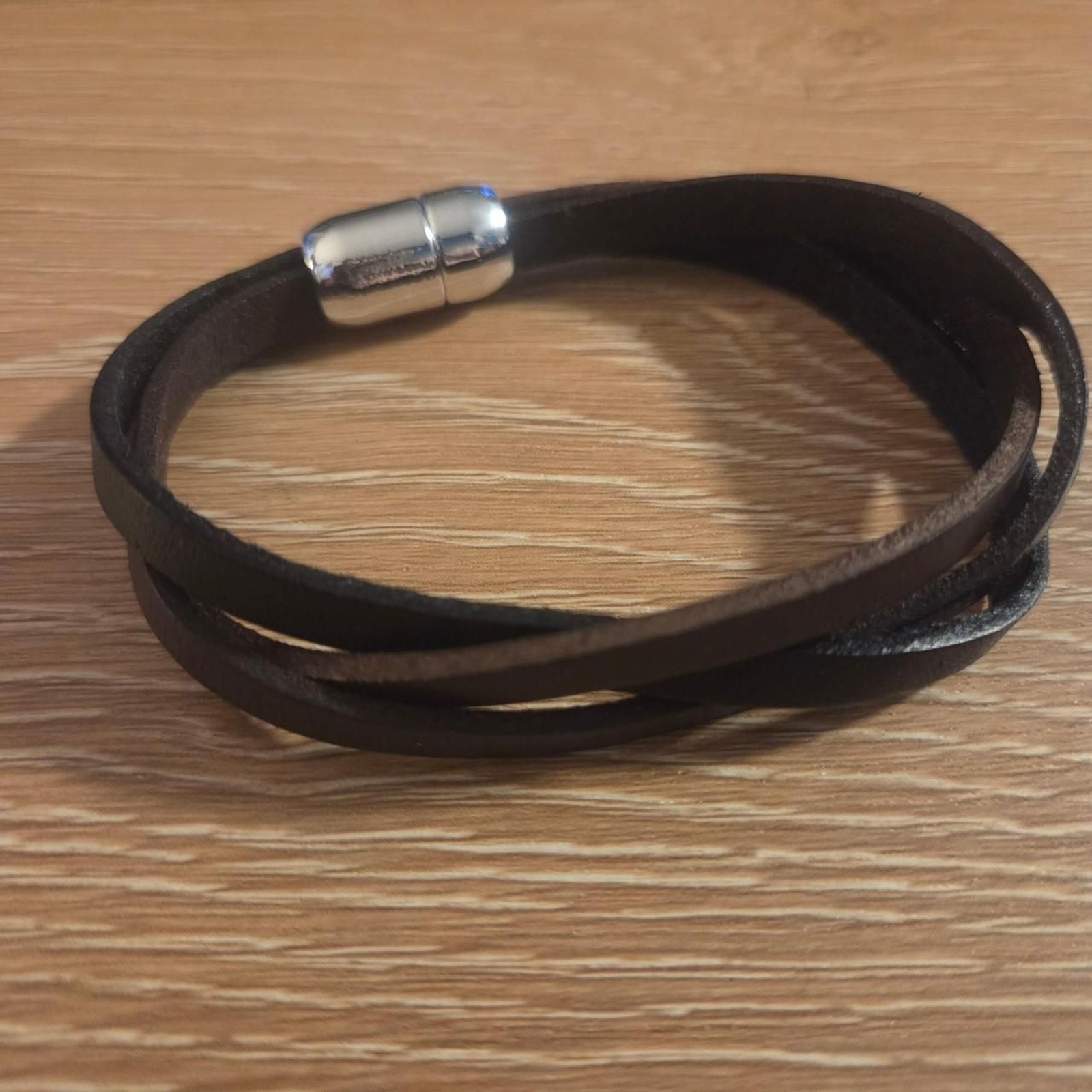 Leather Magnetic Wrap Bracelet Minimalist Unisex Cuff