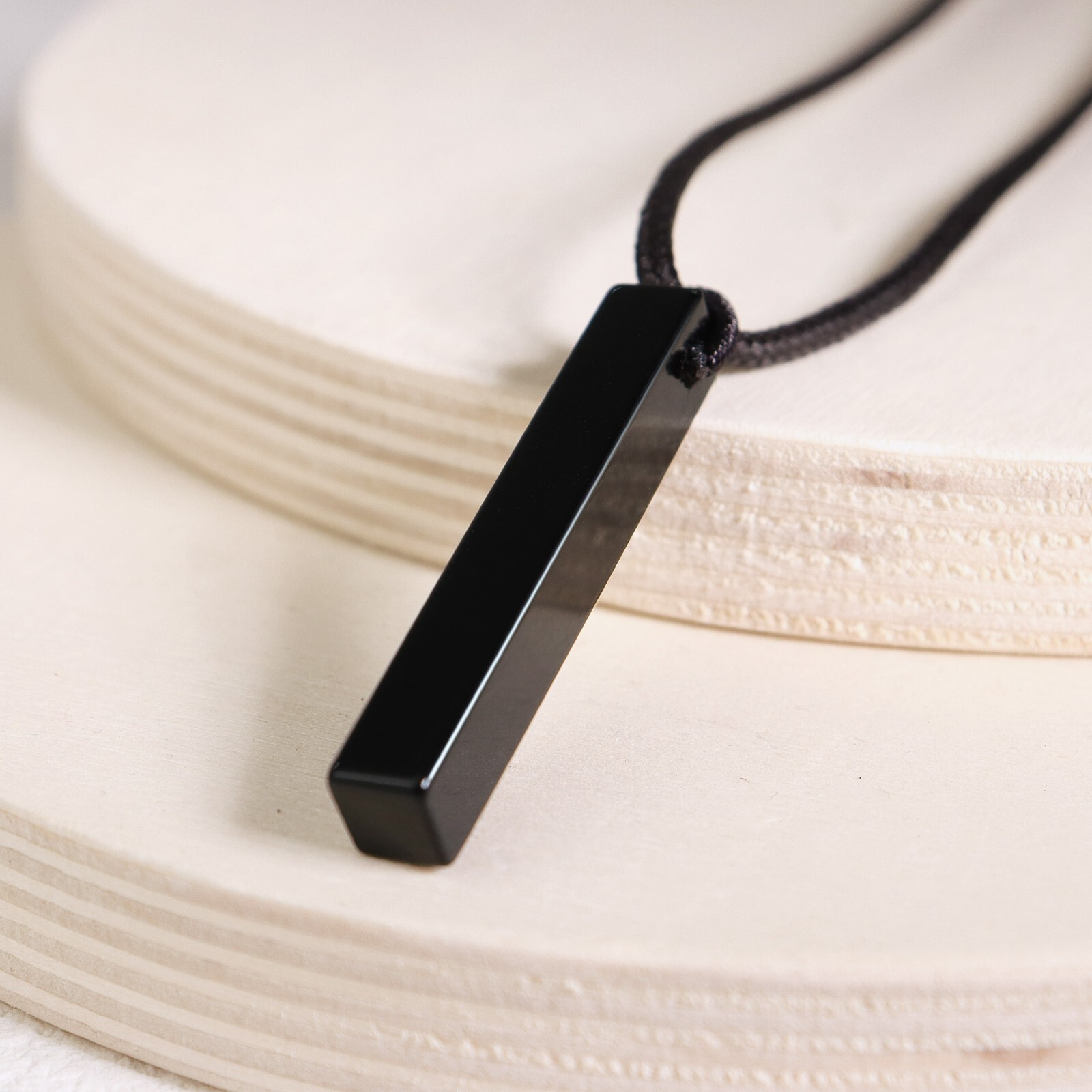 Black Tourmaline Vertical Y shaped Pendant Necklace Healing Amulet Men Necklace
