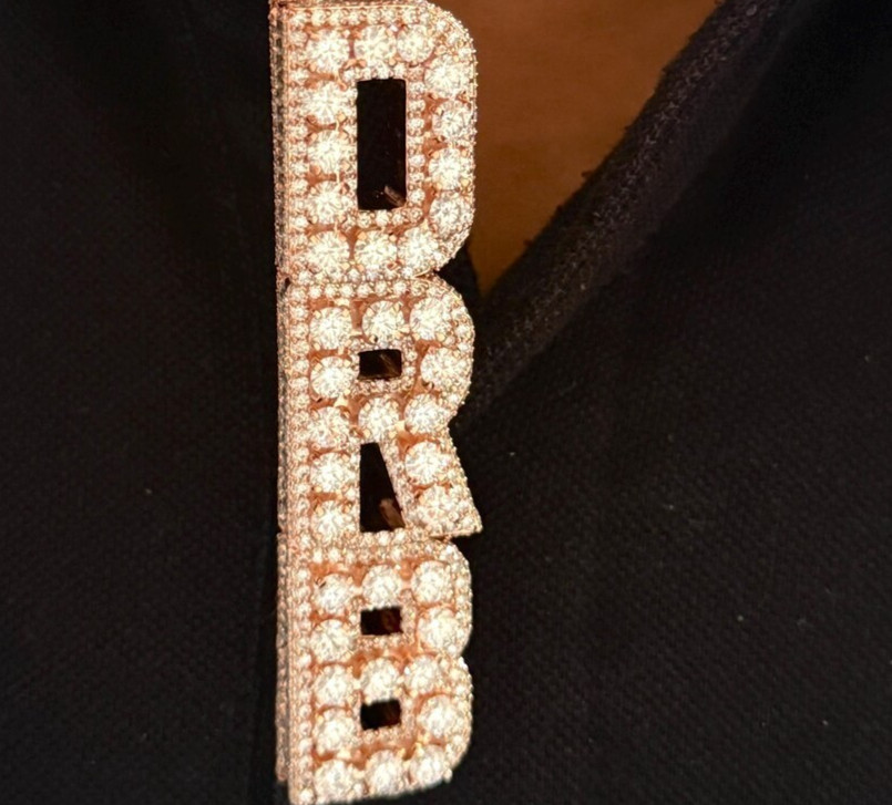 14K Rose Gold Plated Hip Hop Personalize Pendant 5Ct Round Cut Simulated Diamond