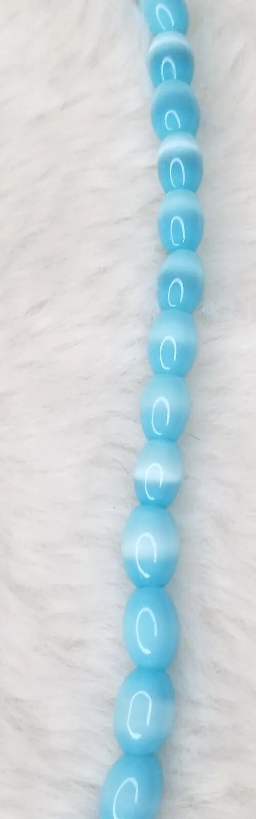 VINTAGE BEAUTIFUL BABY BLUE & WHITE BEAD 15.5″ FASHION NECKLACE EYE CATCHING WOW