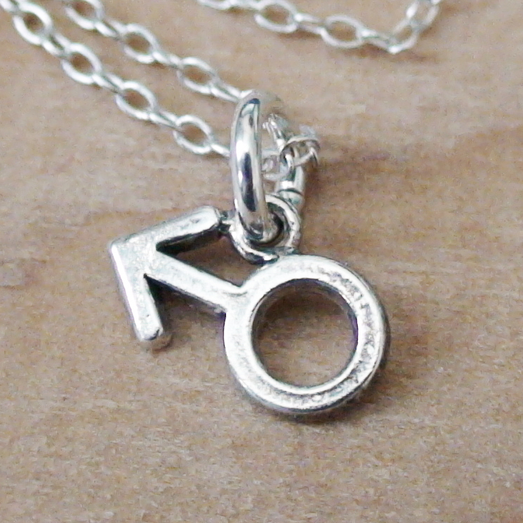 Tiny Male Symbol Necklace – 925 Sterling Silver – Charm Man Male NEW