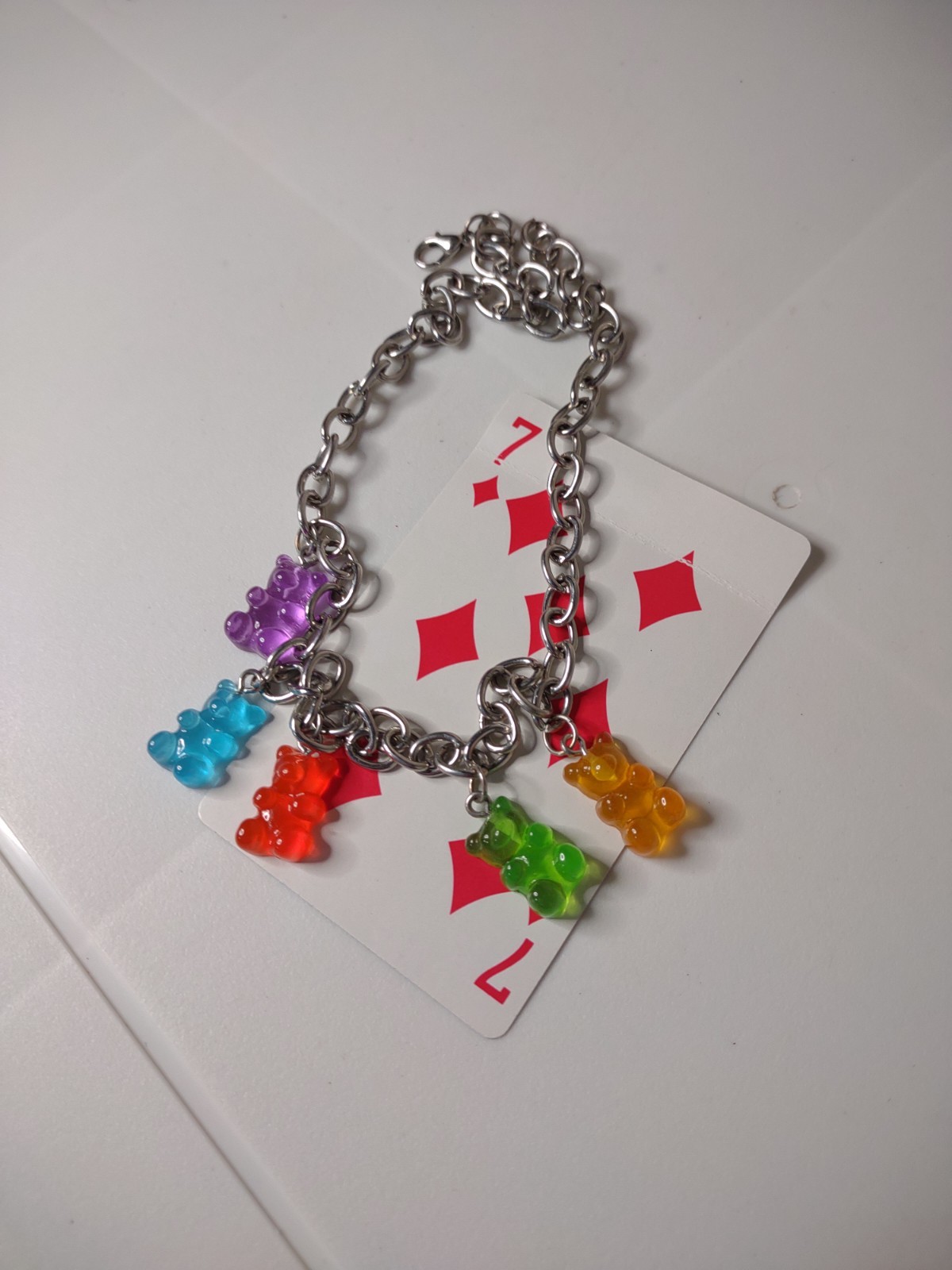 16 Inch Multicolor Bear Chain Necklace