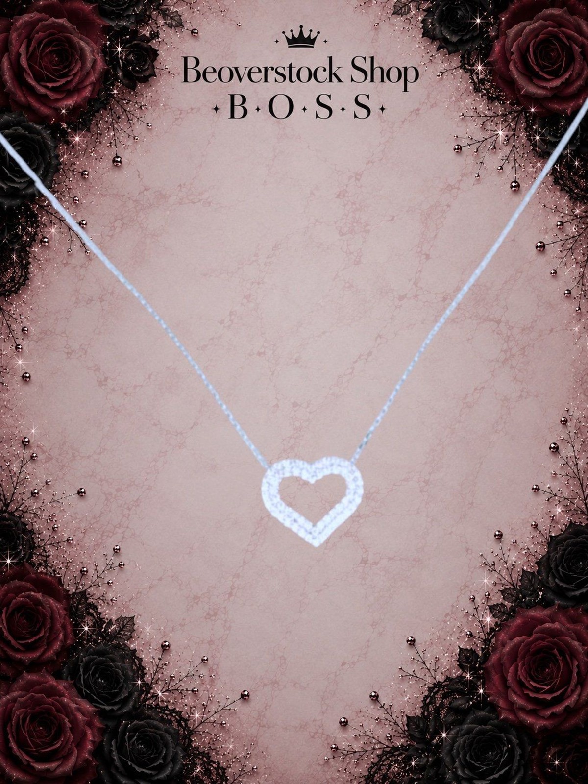 New NWT SUZY LEVIAN Sterling Silver Pave CZ Heart Pendant Necklace