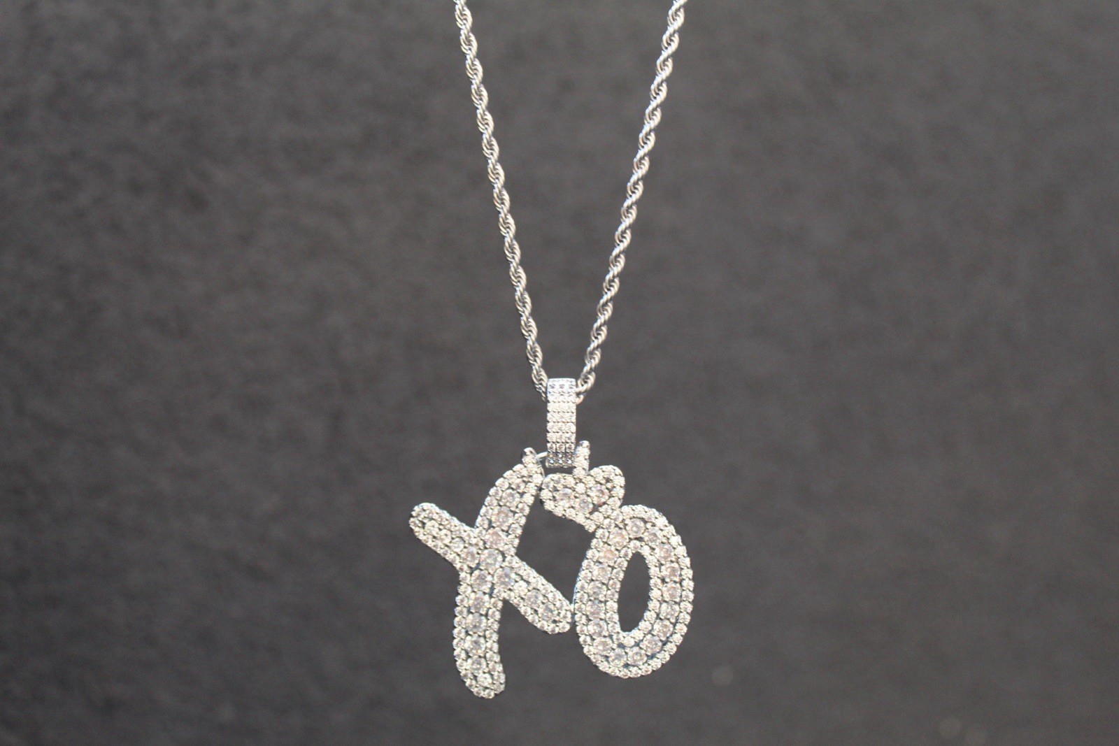 XO Chain – Iced Out XO Pendant &Stainless Steel Chain