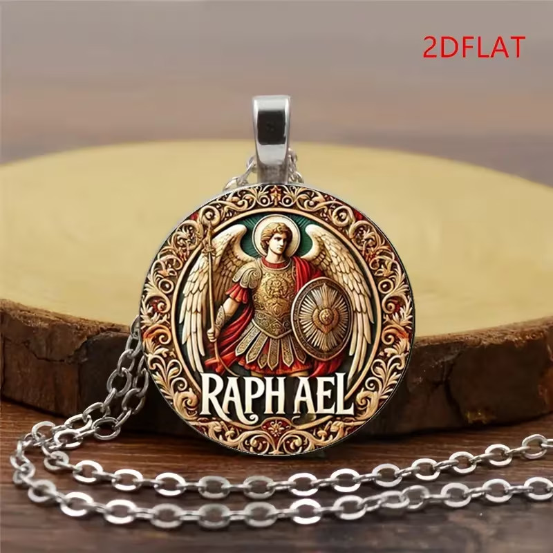 Archangel raphael Divine pendant necklace- Exquisite 2D with gift box