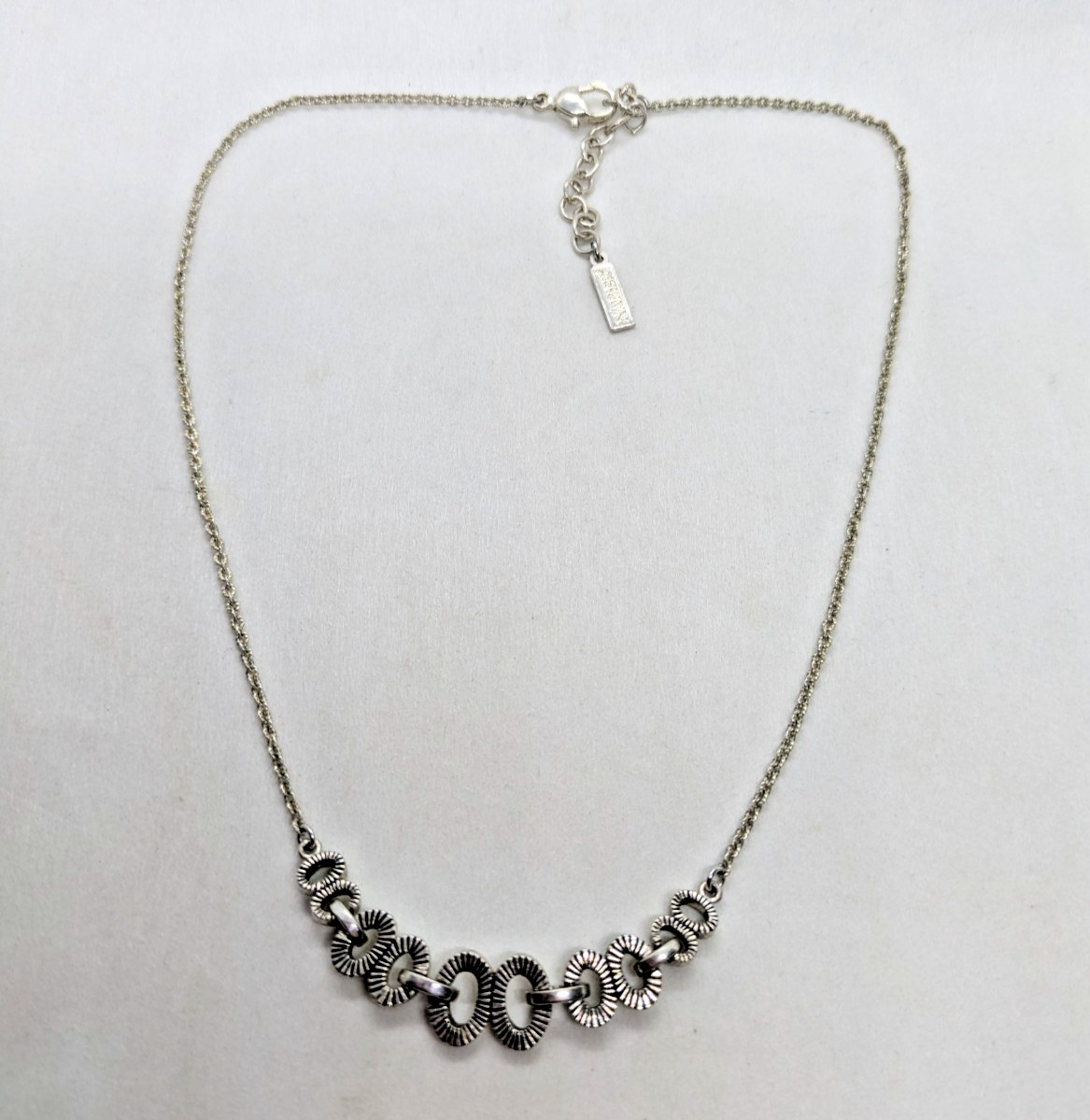 Vintage Napier Silver Tone chain Necklace 46cm