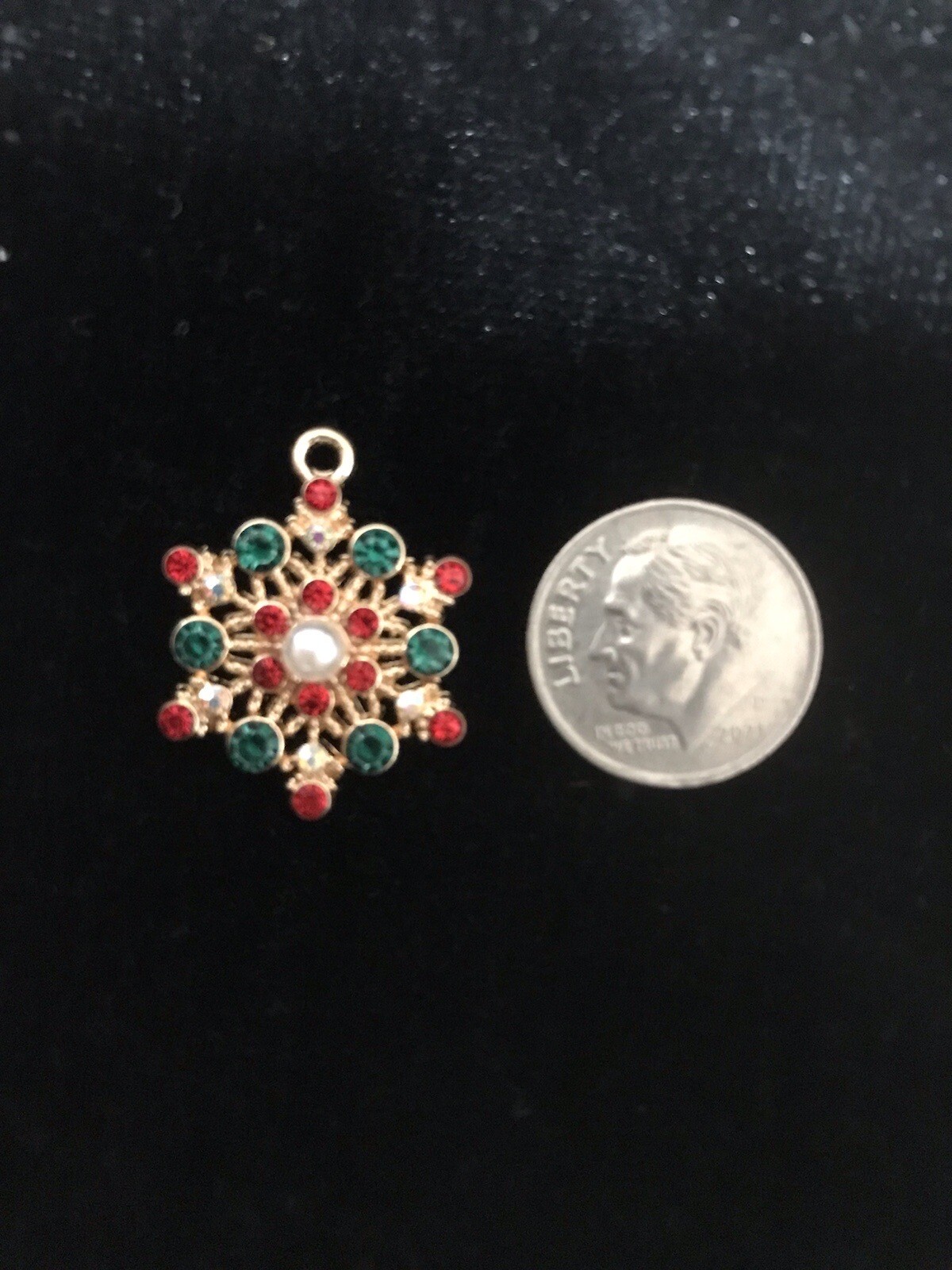 Rhinestone Snowflake Enamel Bangle Pendant charm Necklace Pendant Charm C23 -RS