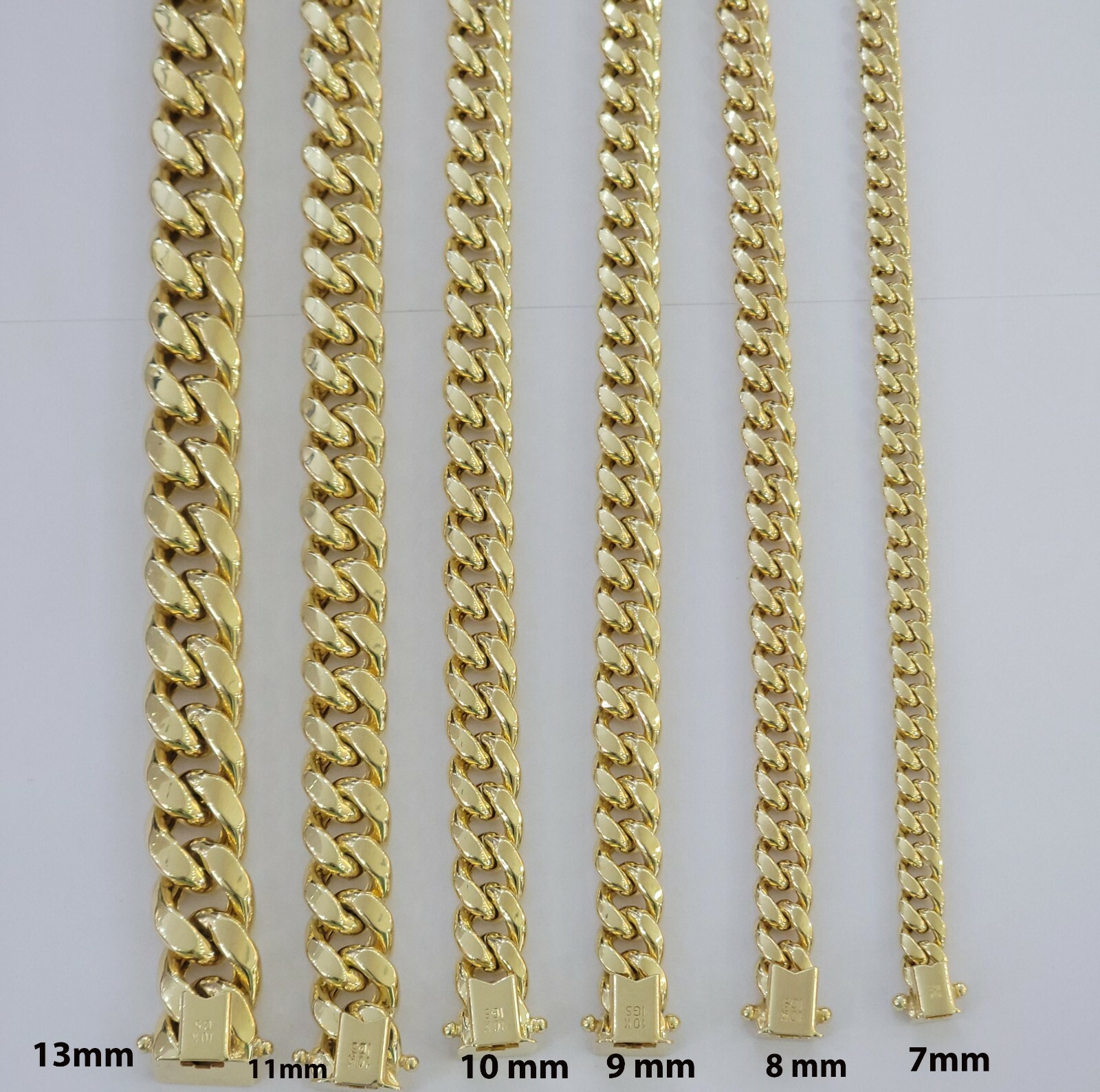Real 10k Gold Bracelet 8″ Miami Cuban Link 6mm-13mm 10kt Yellow Gold ,Men Women