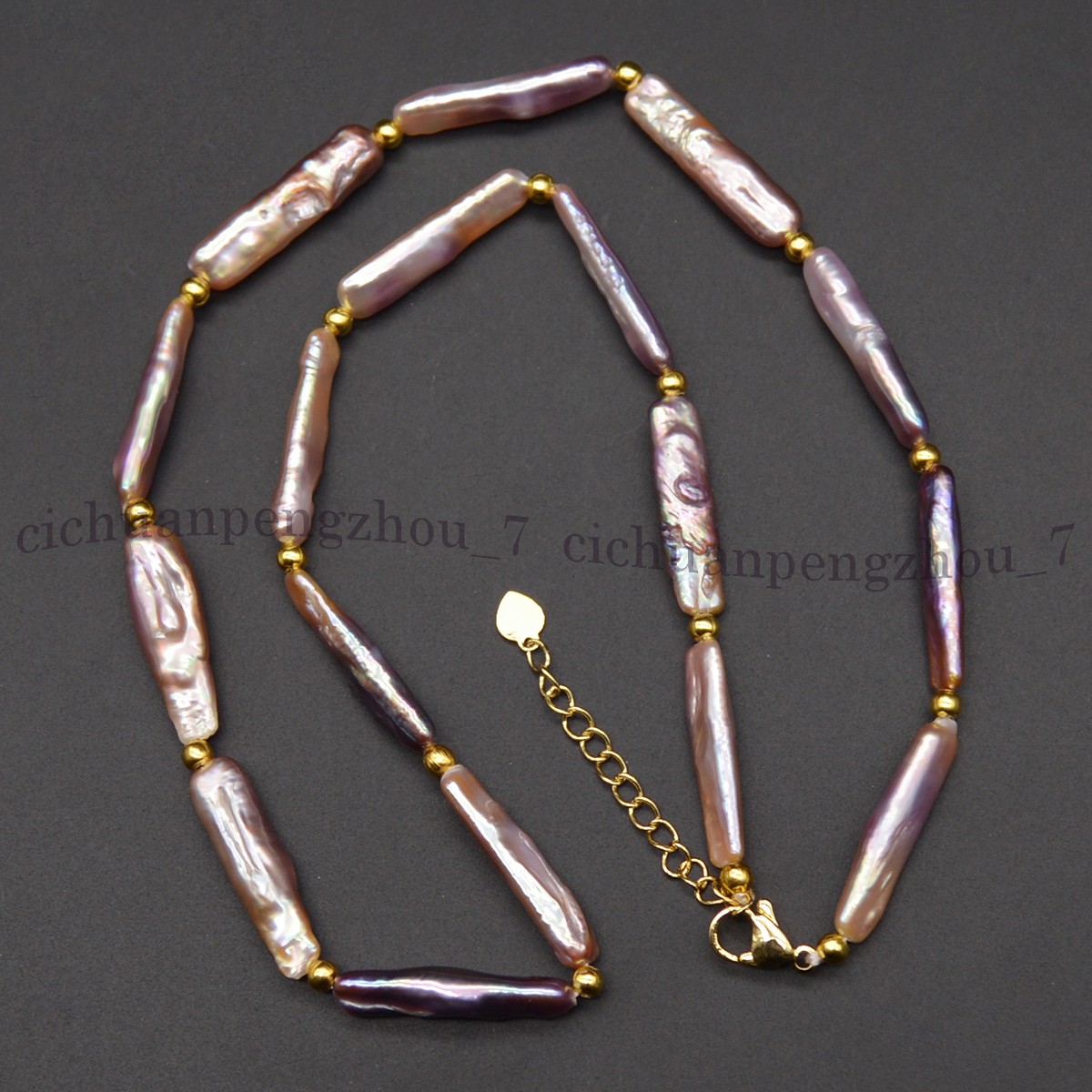 5x24mm Natural Freshwater Purple Rectangle Pearl Necklace Bracelet Earrings