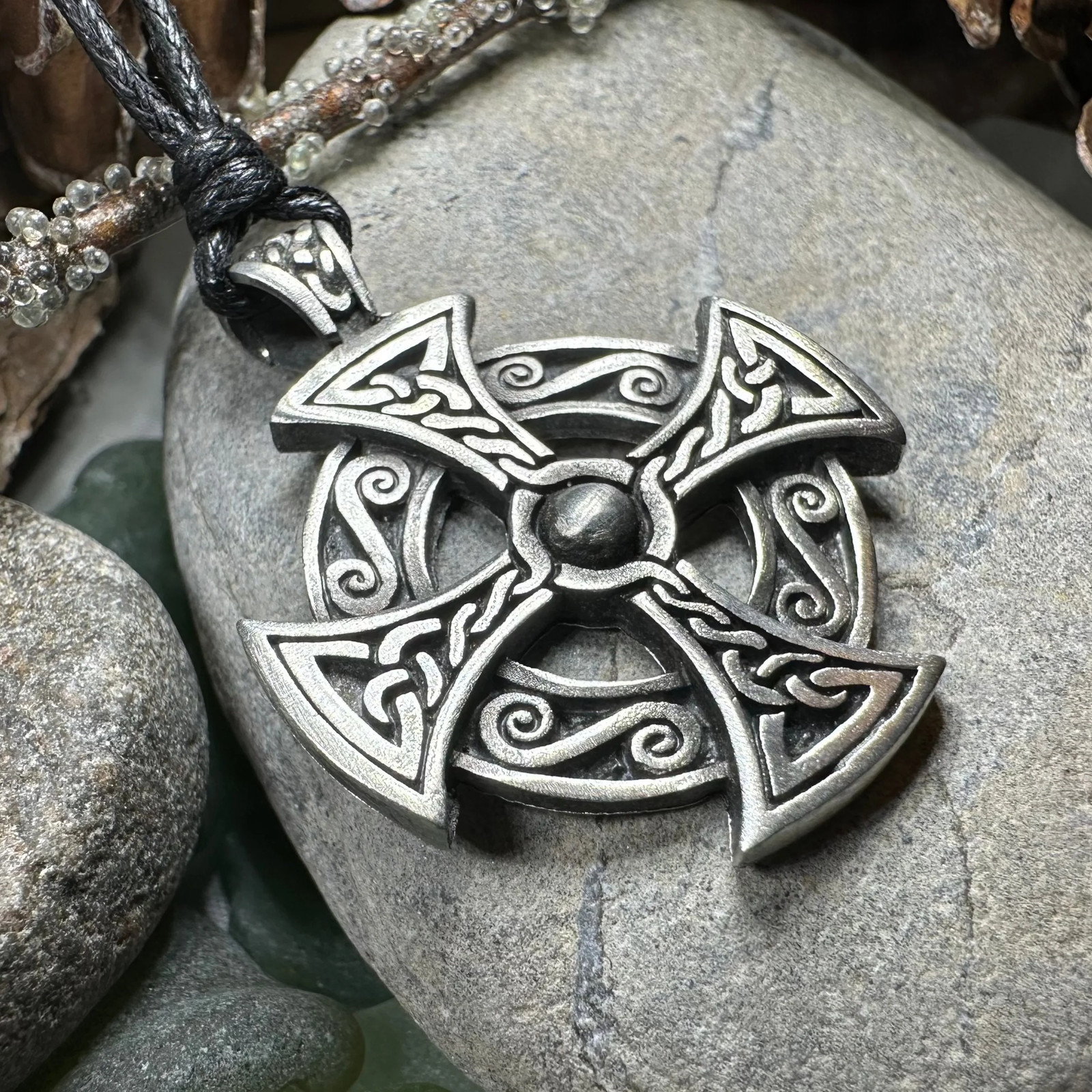 Honor Celtic Cross Necklace Pewter Cross Irish Scottish Pendant Mens Boys