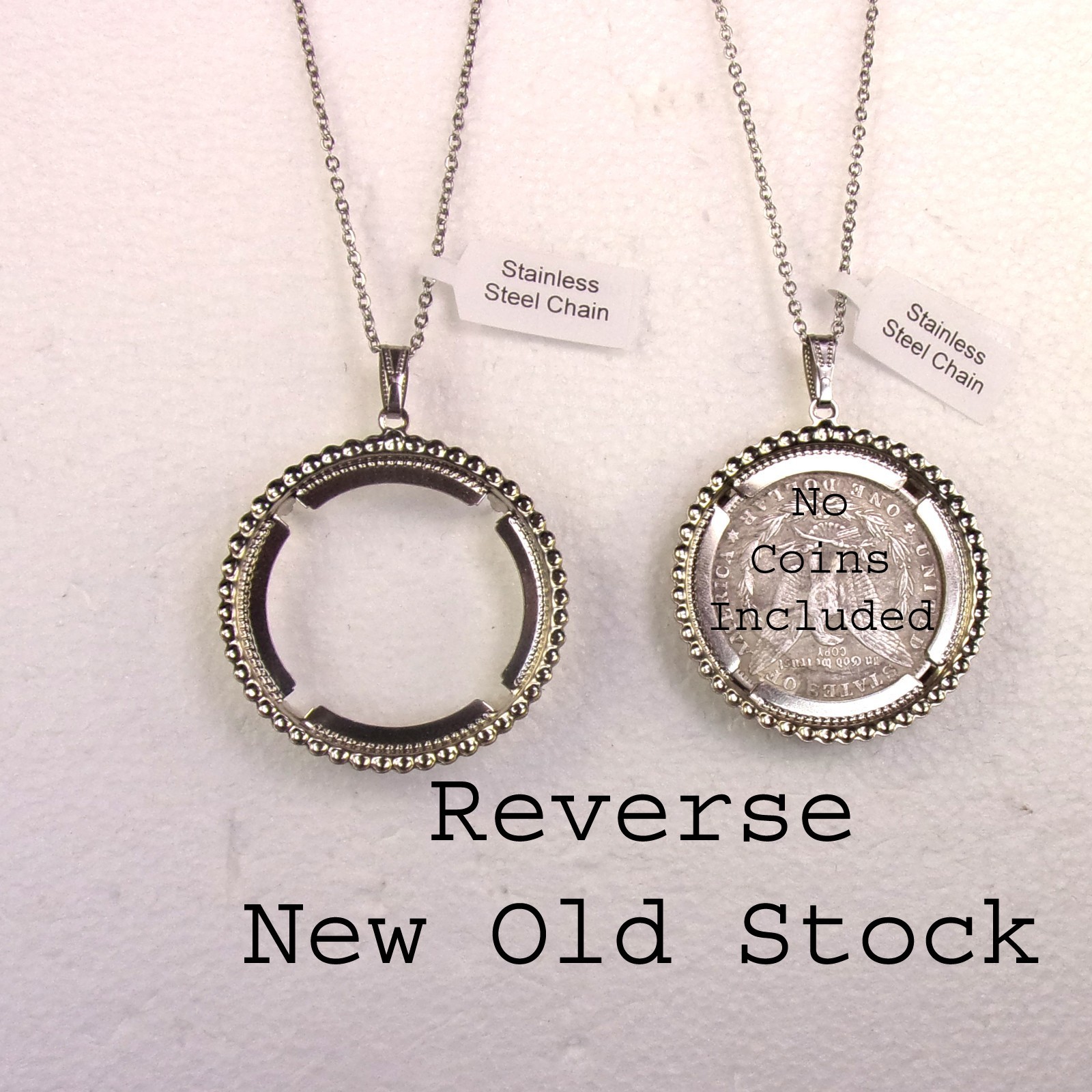 US Dollar Bezel Necklace Prong Set,Necklace on Stainless Steel Chain