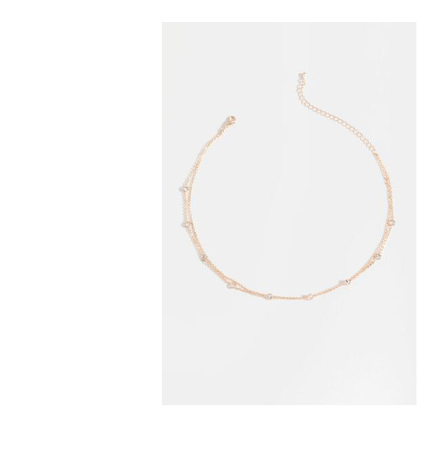 Francesca’s Cubic Zirconia Liberty CZ Station Choker Rose Gold