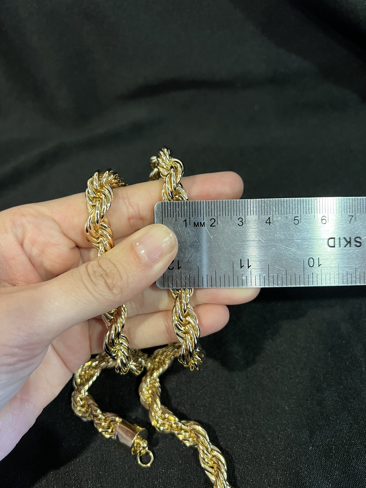 Gold PLATED Mens Male Womens Big Thick Twisted Rope Chain Necklace LONG 28″