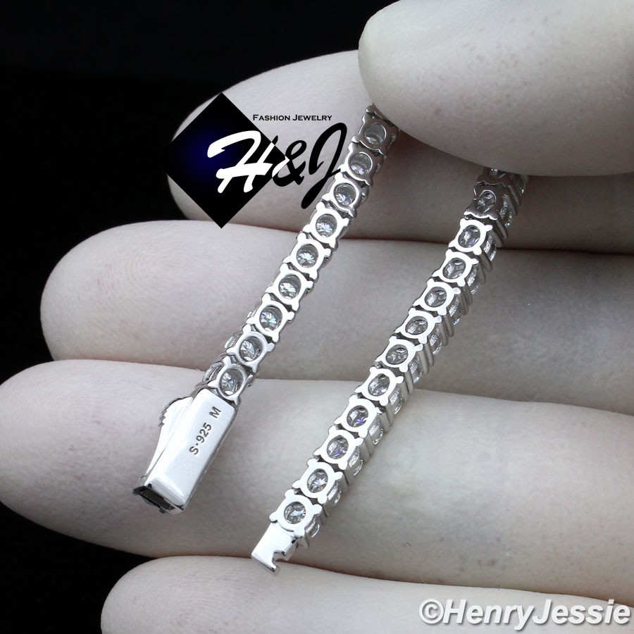 20″MEN SOLID 925 STERLING SILVER ICY BLING CZ 3MM 1 ROW TENNIS CHAIN NECKLACE*10
