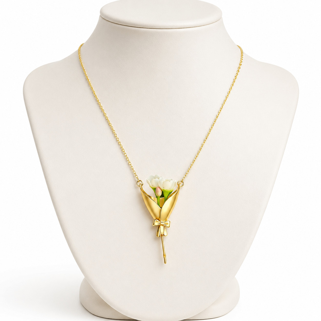 Bouquet Necklace Flower Holder Necklace Pendant Floral Vase Necklaces Gift