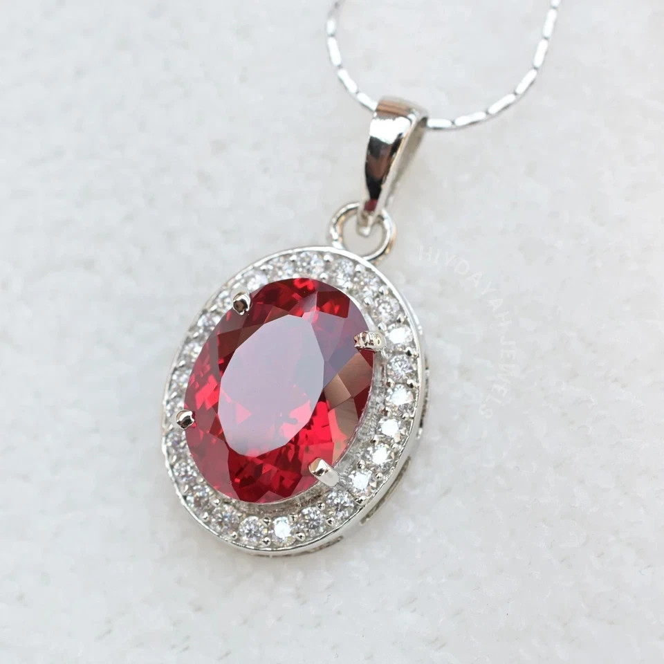 Natural 26 Ct Red Ruby Gemstone- 925 Silver Jewelry Pendant With Sliver Chain