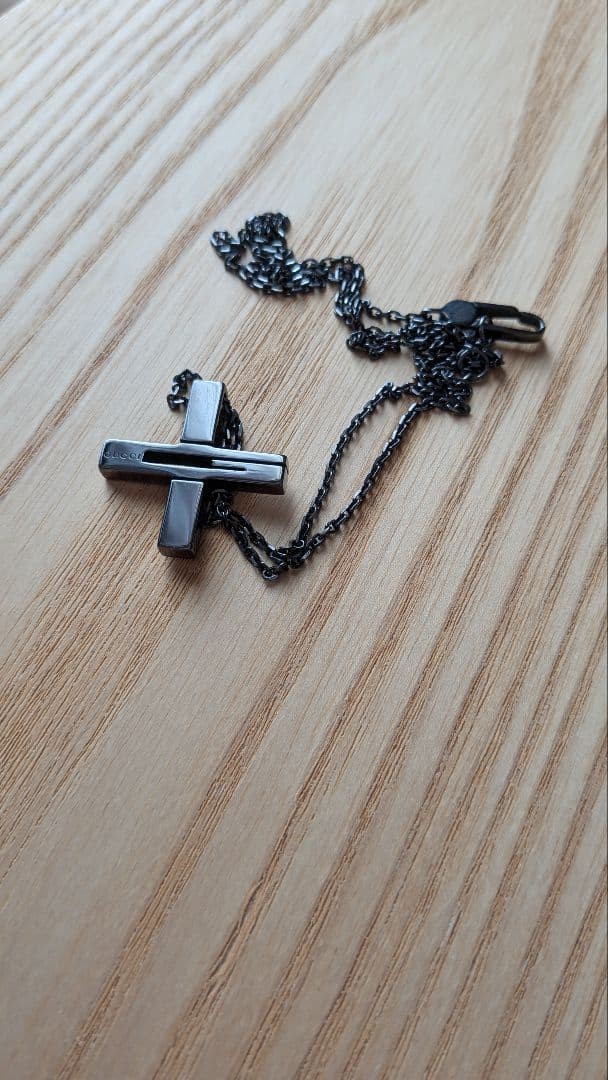 GUCCI Cross Necklace Black Men Women Save With Bag