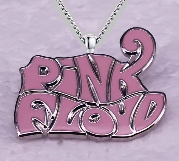 PINK FLOYD Band Emblem Necklace – 1 1/4″ Chrome Steel – 24″ Stainless Chain