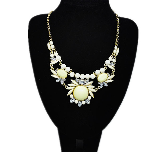Fashion Women Gold-tone Flower Statement Choker Necklace P11