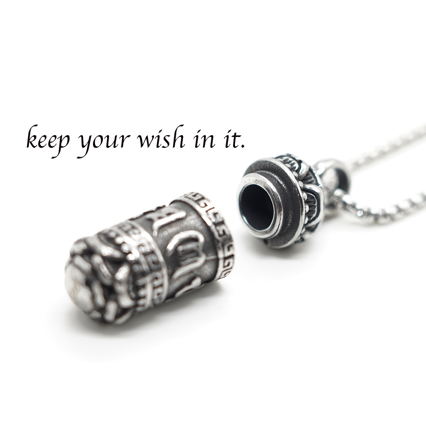 MENDEL Tibetan Buddhist Urn Amulet Pendant Necklace For Ashes Stainless Steel
