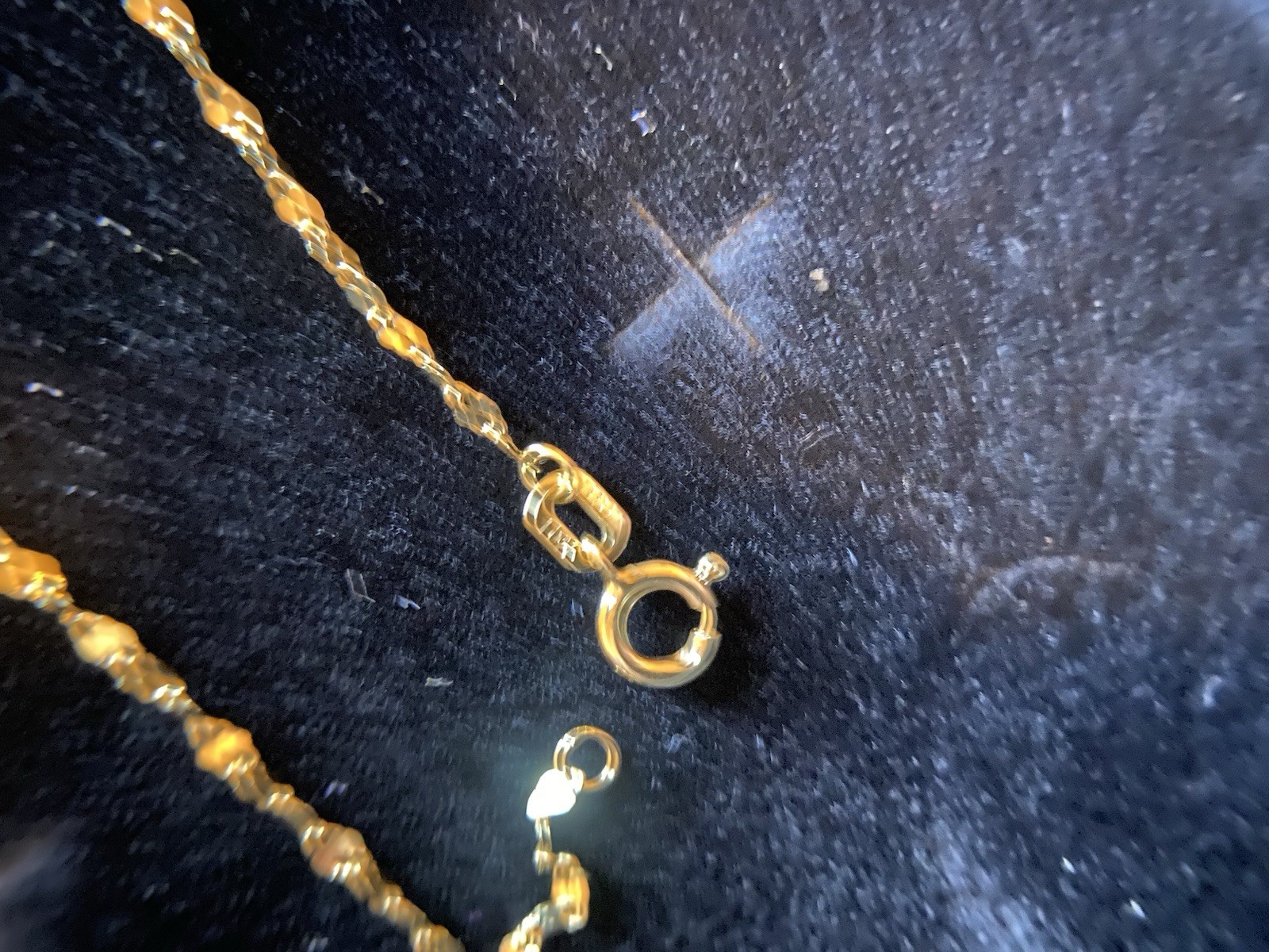 Solid 10K Yellow Gold Mirror Link Necklace 1.5mm 18 inches