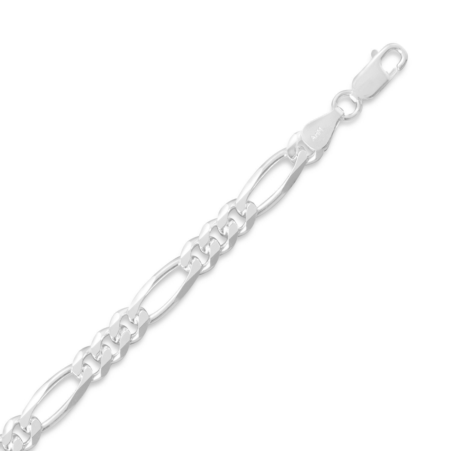 Authentic 925 Silver Unisex 5.5mm Figaro Chain Necklace 16″ 18″ 20″ 22″ 24″ 30″
