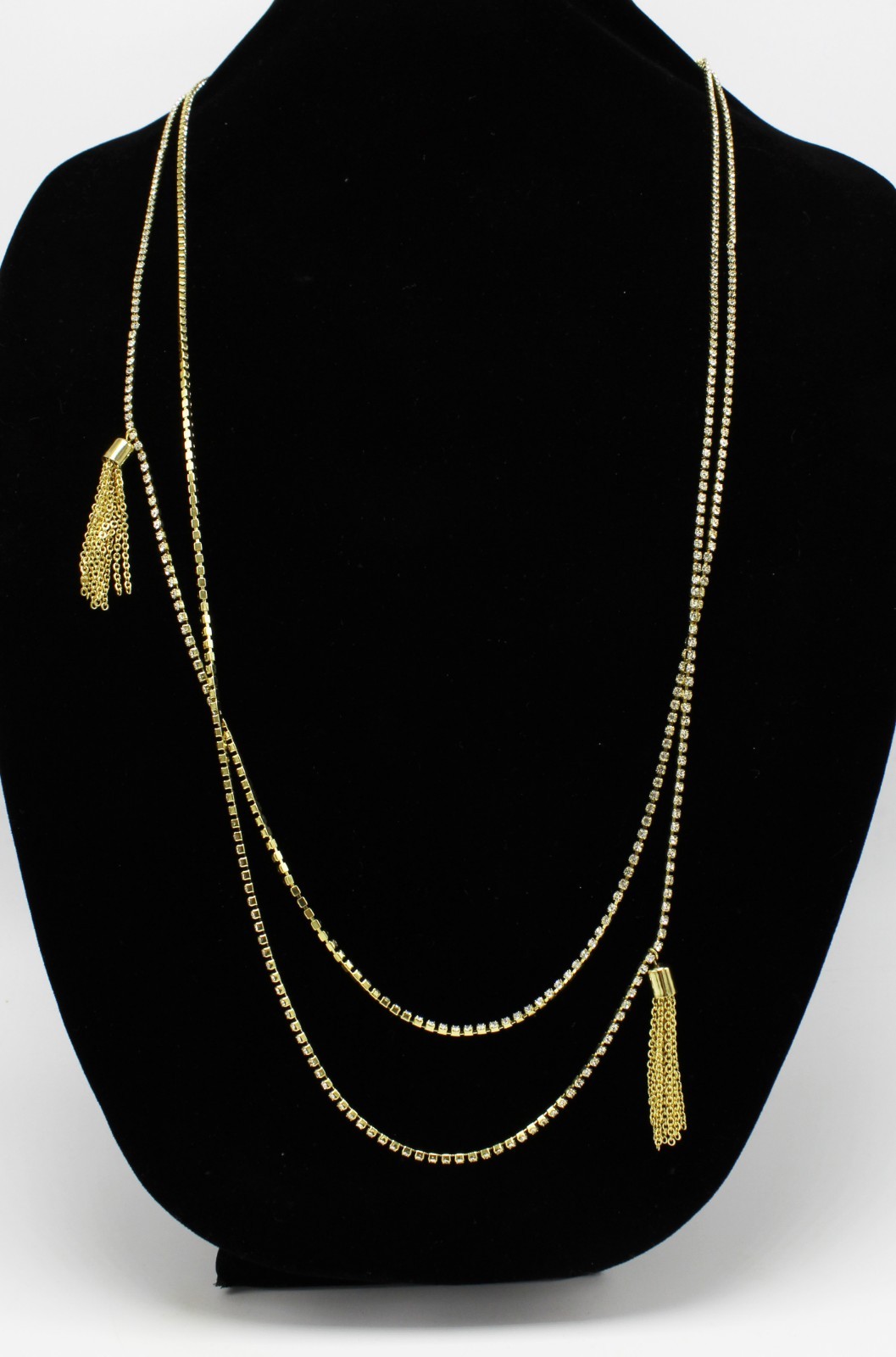 J.Crew Gleaming Rhinestone Tassel Necklace New with $85 Tags #21238