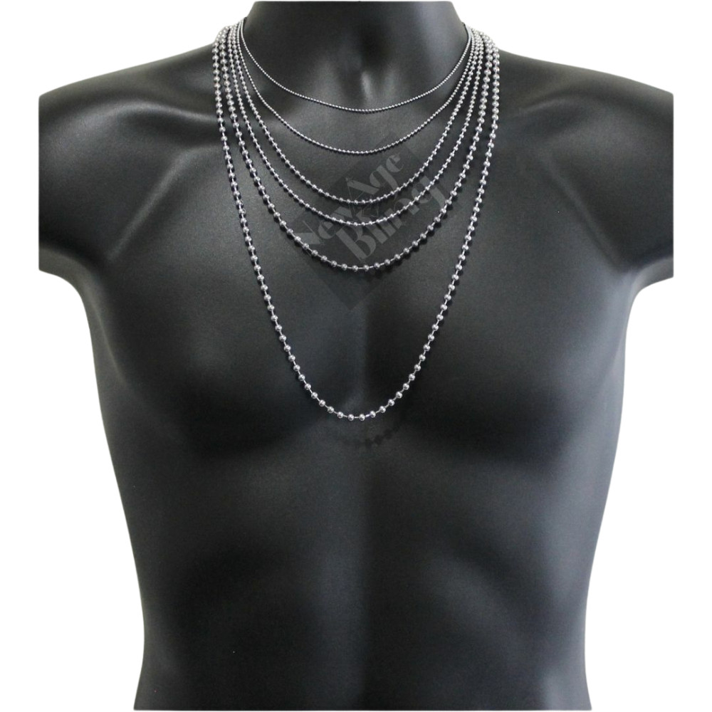 USA Stock 1/2/3/4/5MM Stainless Steel Ball Chain Dog Tag Bead Necklace Bracelet