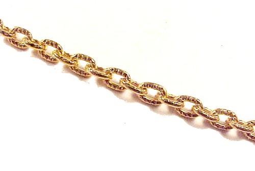 Ribbed Cable Chain Necklace Gold tone 24 inch Spring Ring Clasp Vintage Neck