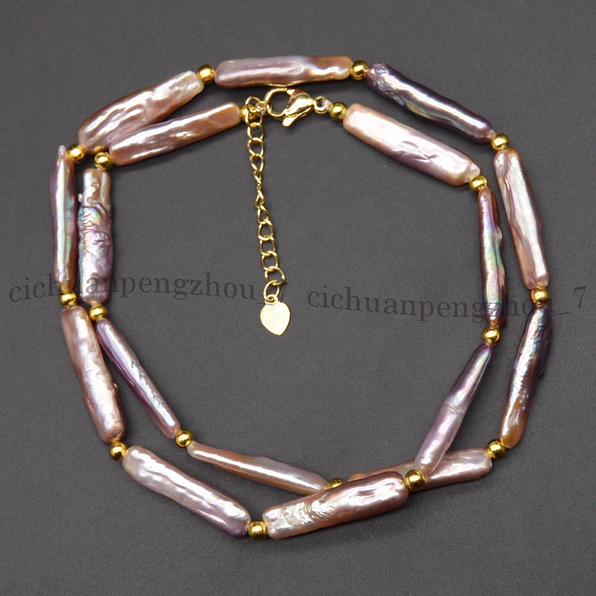 5x24mm Natural Freshwater Purple Rectangle Pearl Necklace Bracelet Earrings