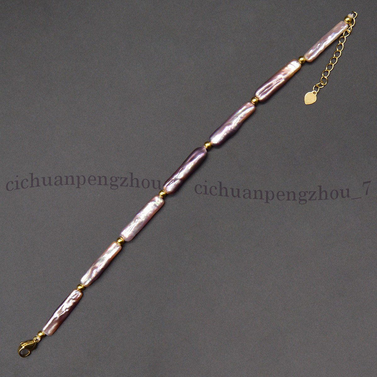 5x24mm Natural Freshwater Purple Rectangle Pearl Necklace Bracelet Earrings