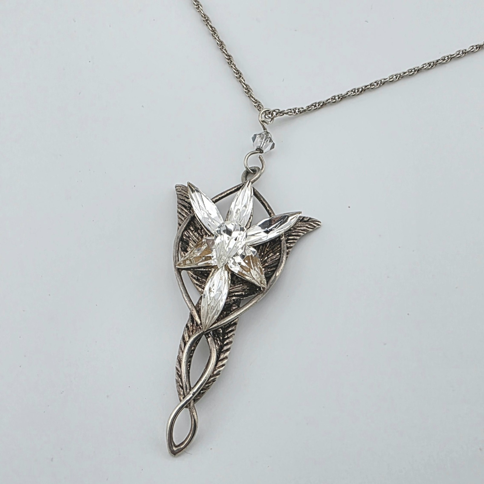 LOTR Official Arwen Evenstar CZ Necklace M.S Co 925 NLP Inc Sterling SILVER Chai