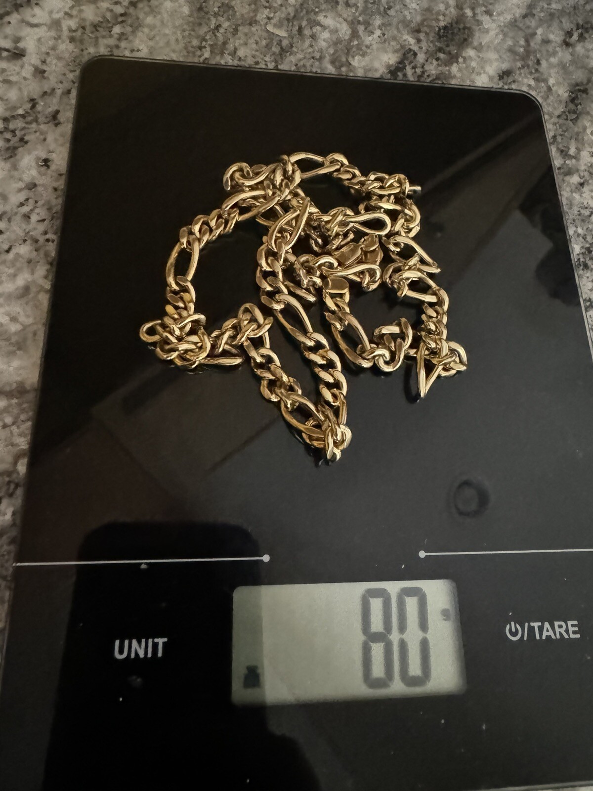 Lot Of Two (2) Stainless Steel Gold Tone Chains 29” & 22” Stamped And Weighed